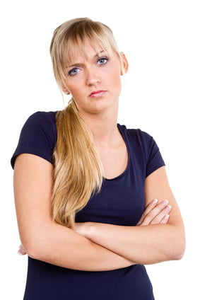 enttäuschte junge frau