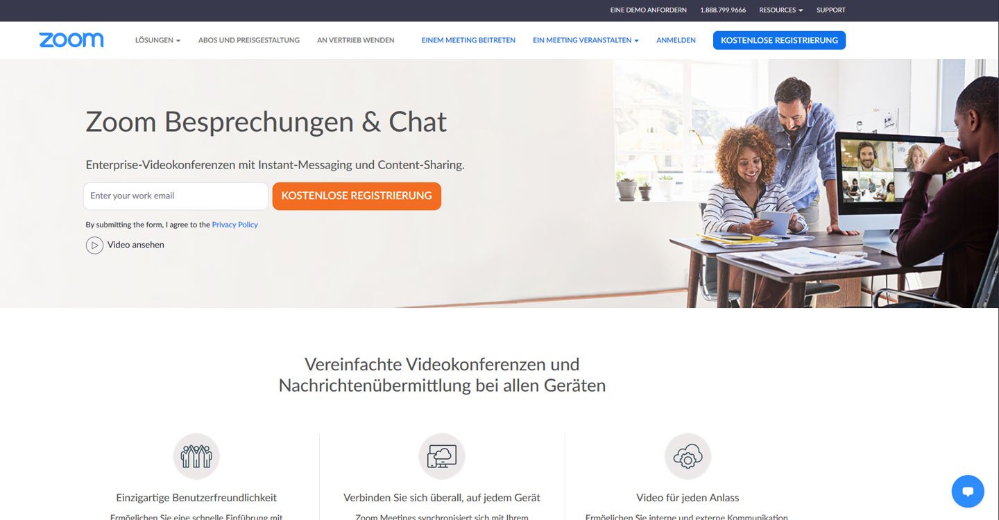 zoom videokonferenzen website